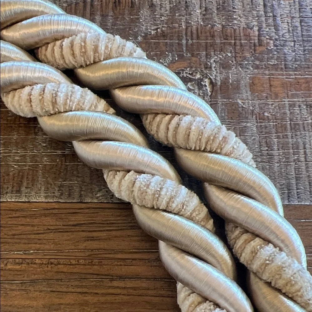Drapery tiebacks Twisted Rope Belt in Beige